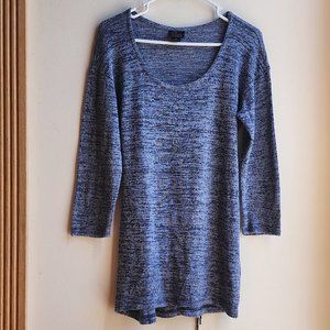Oh Baby by Motherhood Gray/Blue Scoop Neck Jersey With Belt Size Medium